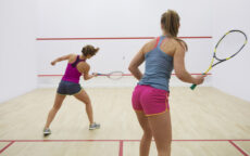Two female squash players