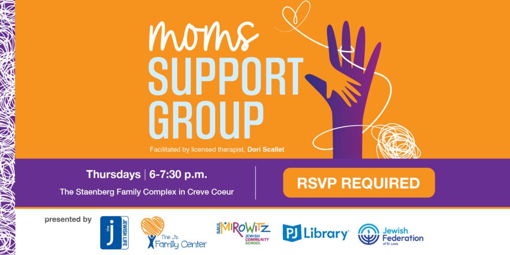 Mom's Support Group Thursday 6-7:30pm RSVP required [includes several logos]